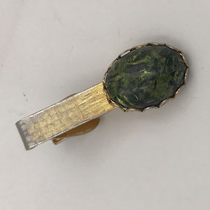 VTG 1970s Tie Clip w. Green Stone